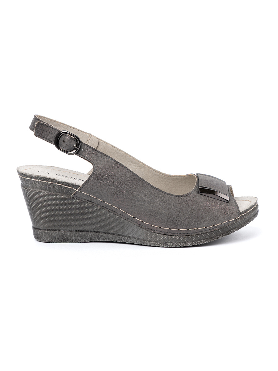 GOODIN Womens gray wedge sandals
