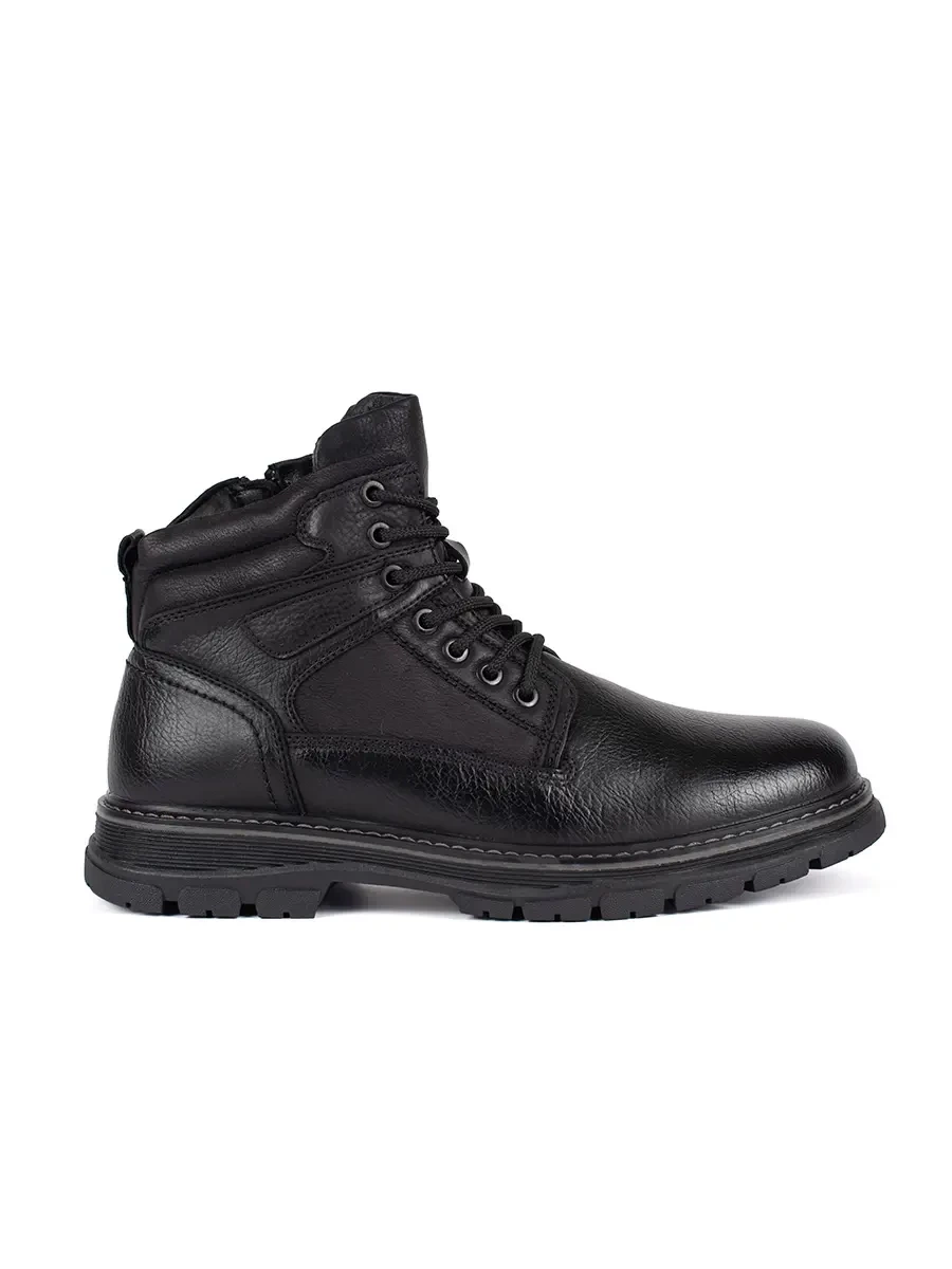 Shelvt Mens black lace-up ankle boots