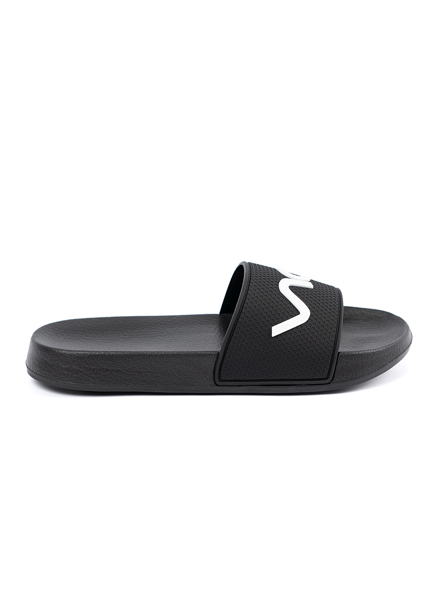 Shelvt Black flip-flops with inscription