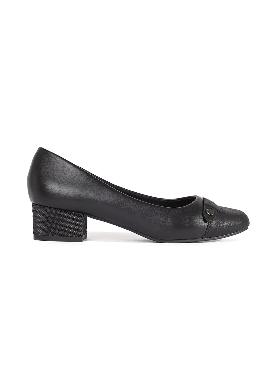 GOODIN Black womens low-heeled pumps
