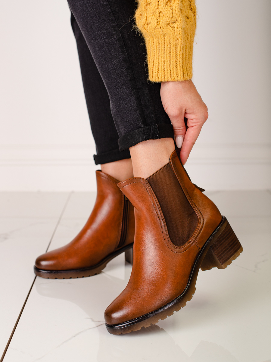 Ankle boots women's shelovet on the post brown