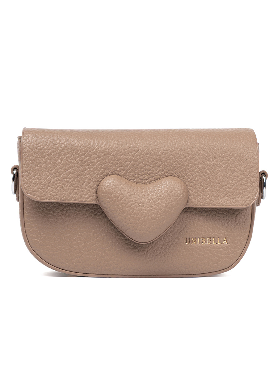 Shelvt Messenger bag with a heart beige