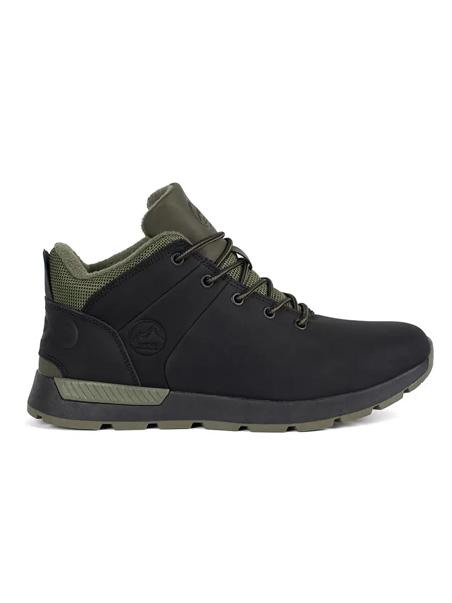 VICO Mens black and green winter boots with ties