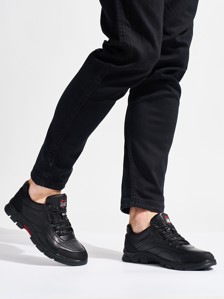 Shelvt Mens Black Sports Shoes