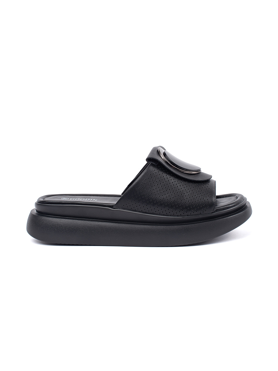 GOODIN Black comfortable platform flip-flops