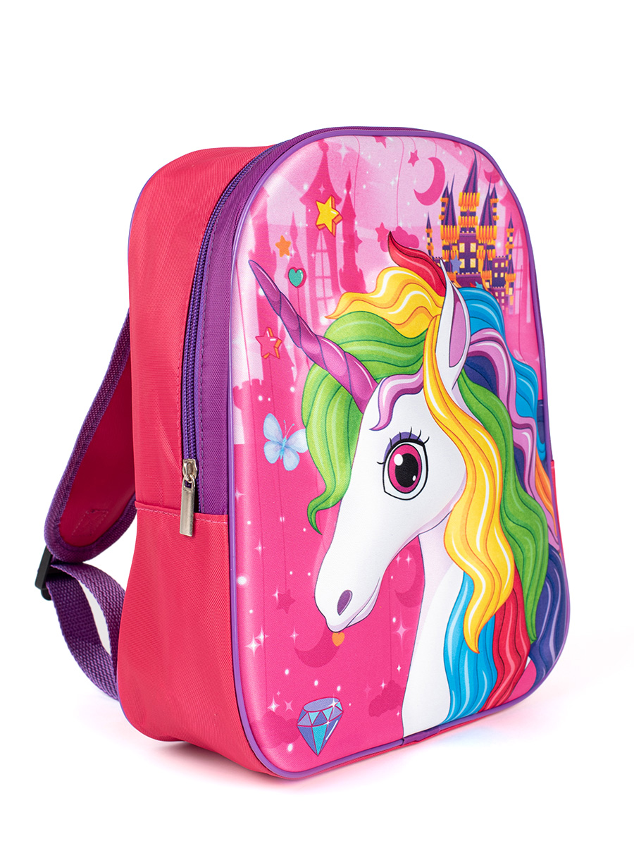 Shelvt Pink and purple unicorn backpack for a girl