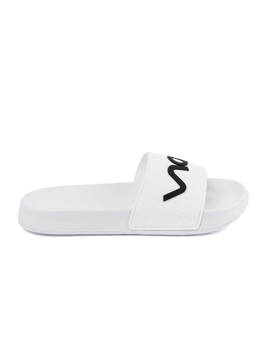 Shelvt White flip-flops with inscription