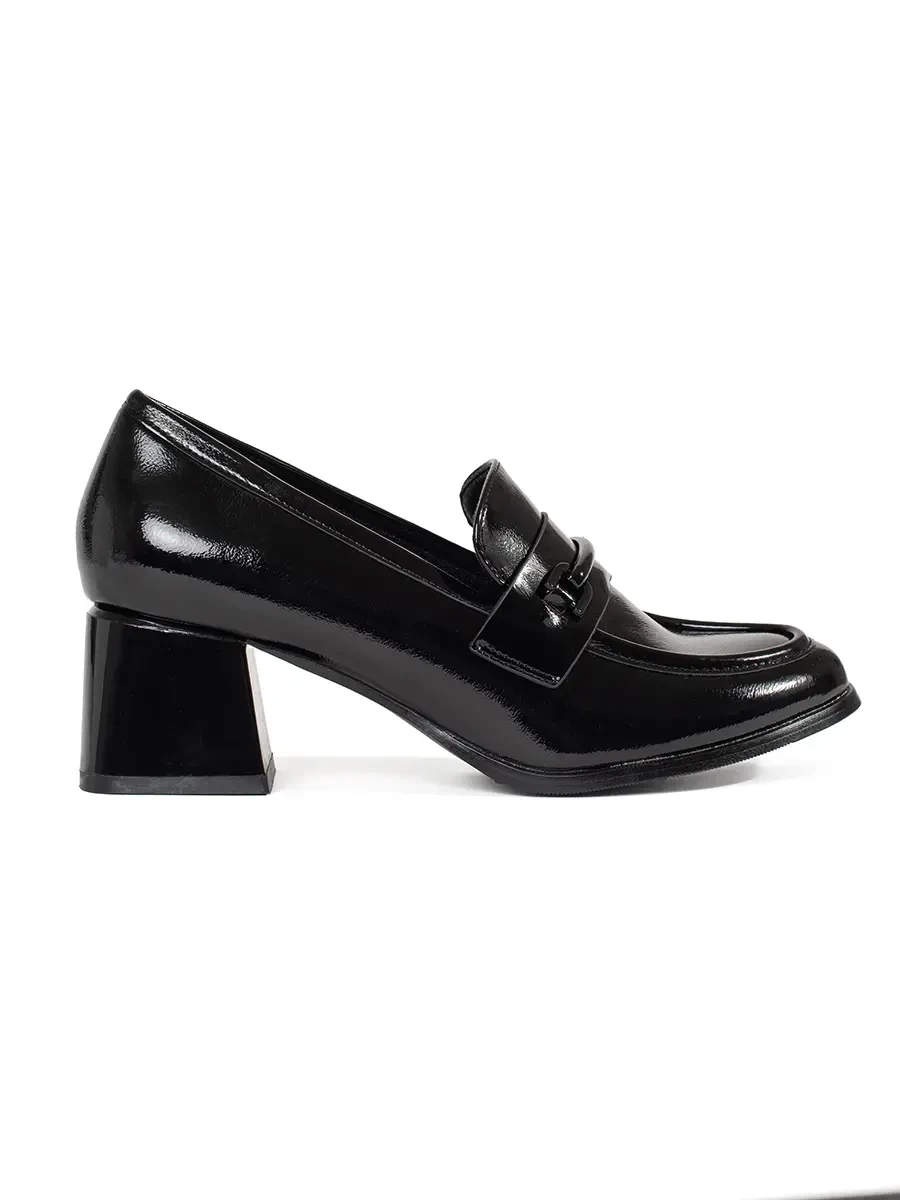 GOODIN Black womens loafers with heels