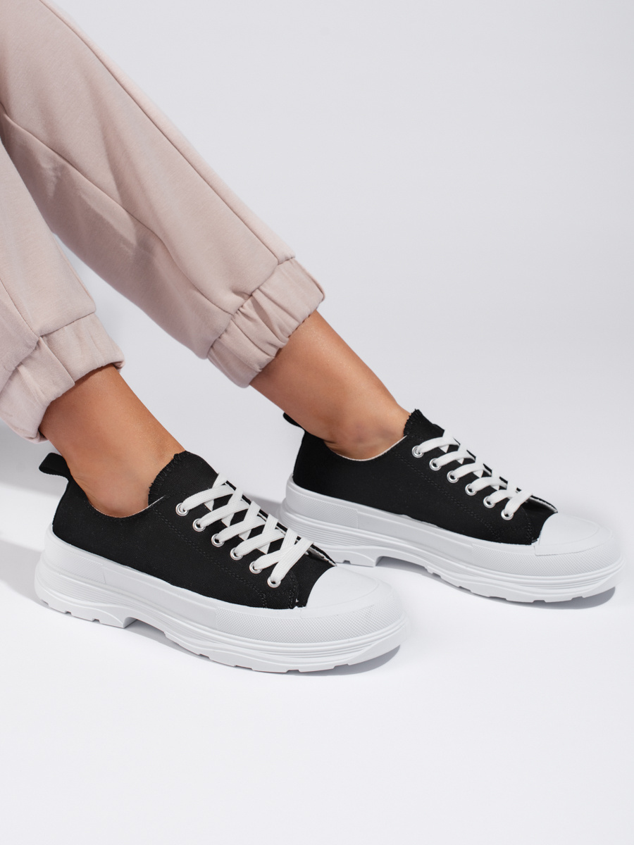 Shelvt Classic womens sneakers black