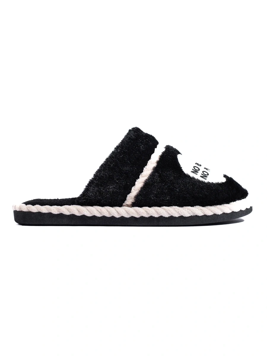 Black women's slippers with Fur Shelvt