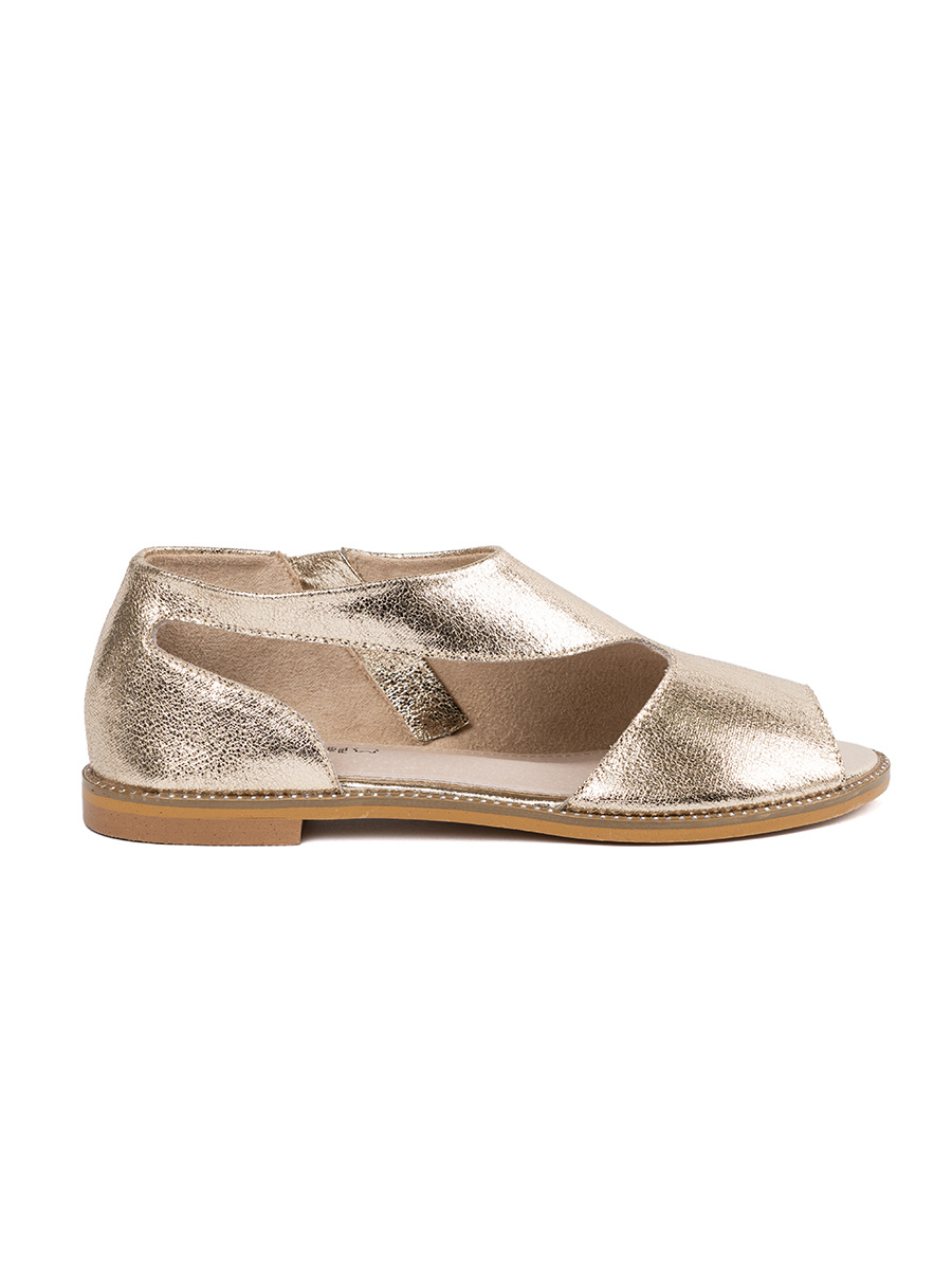 GOODIN Womens gold sandals with cutouts