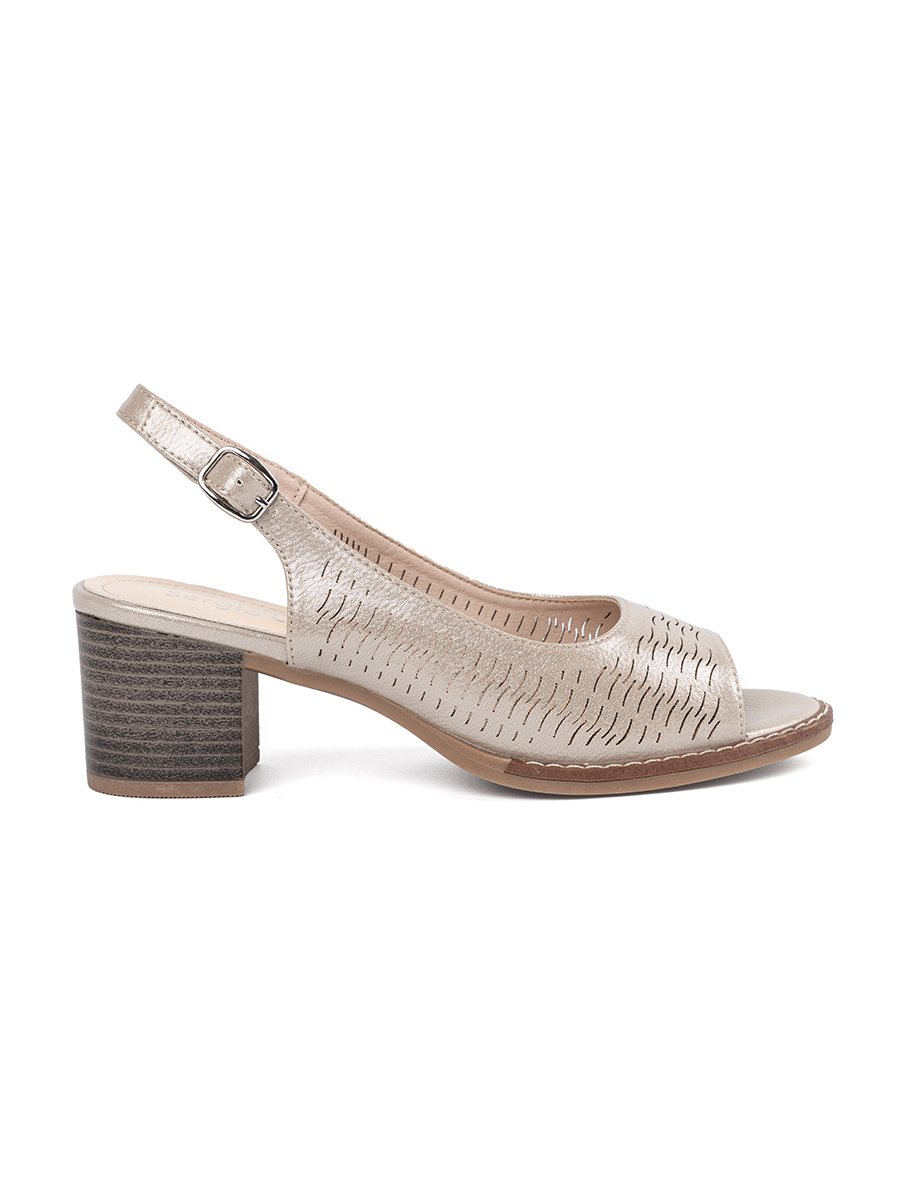 SERGIO LEONE Womens gold low-heeled sandals