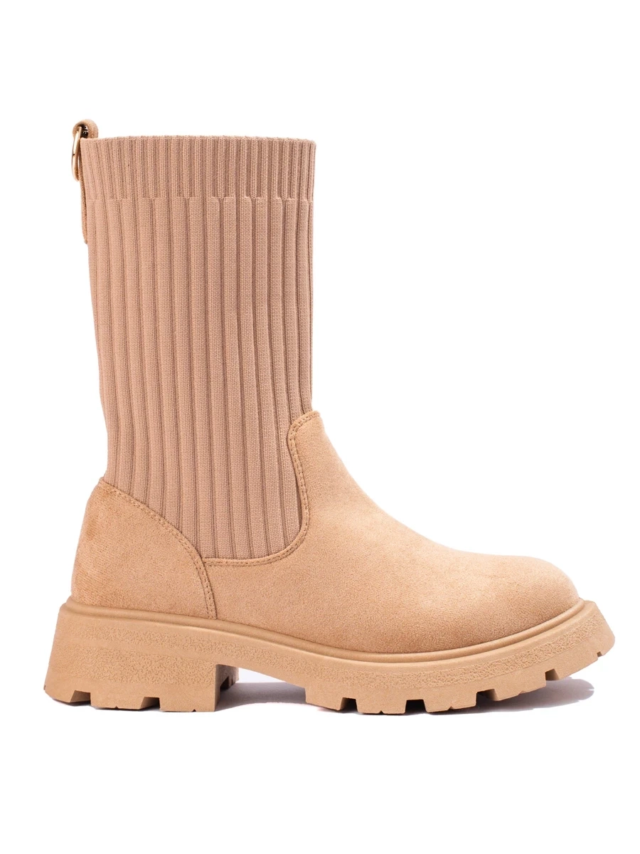 Womens suede ankle boots with elastic Shelvt upper