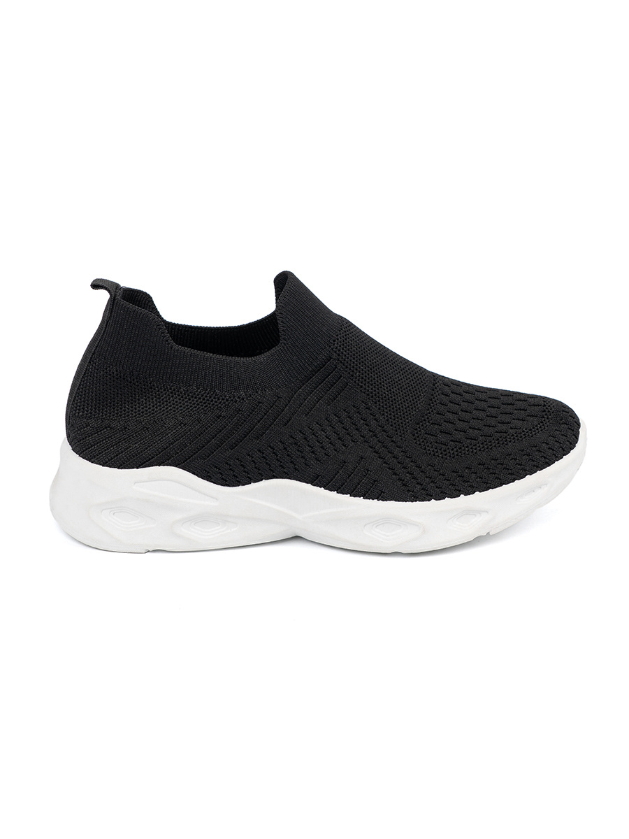 Shelvt Black Women's Slip-On Sports Shoes