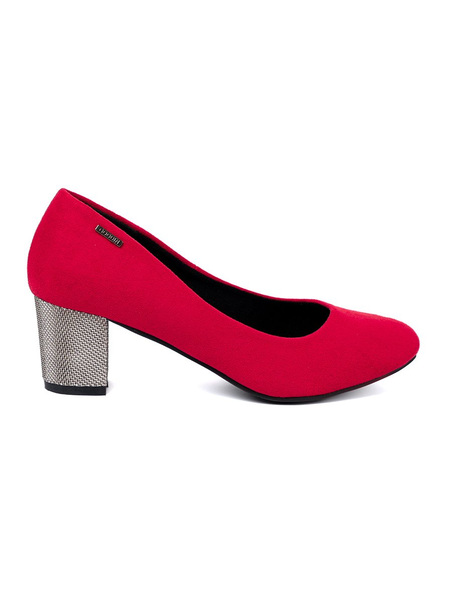 GOODIN Red womens pumps on a silver heel