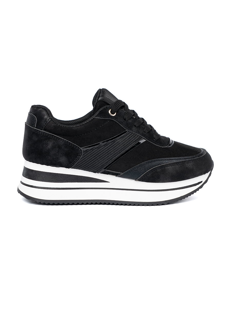 Shelvt Modern black sneakers with shimmering inserts