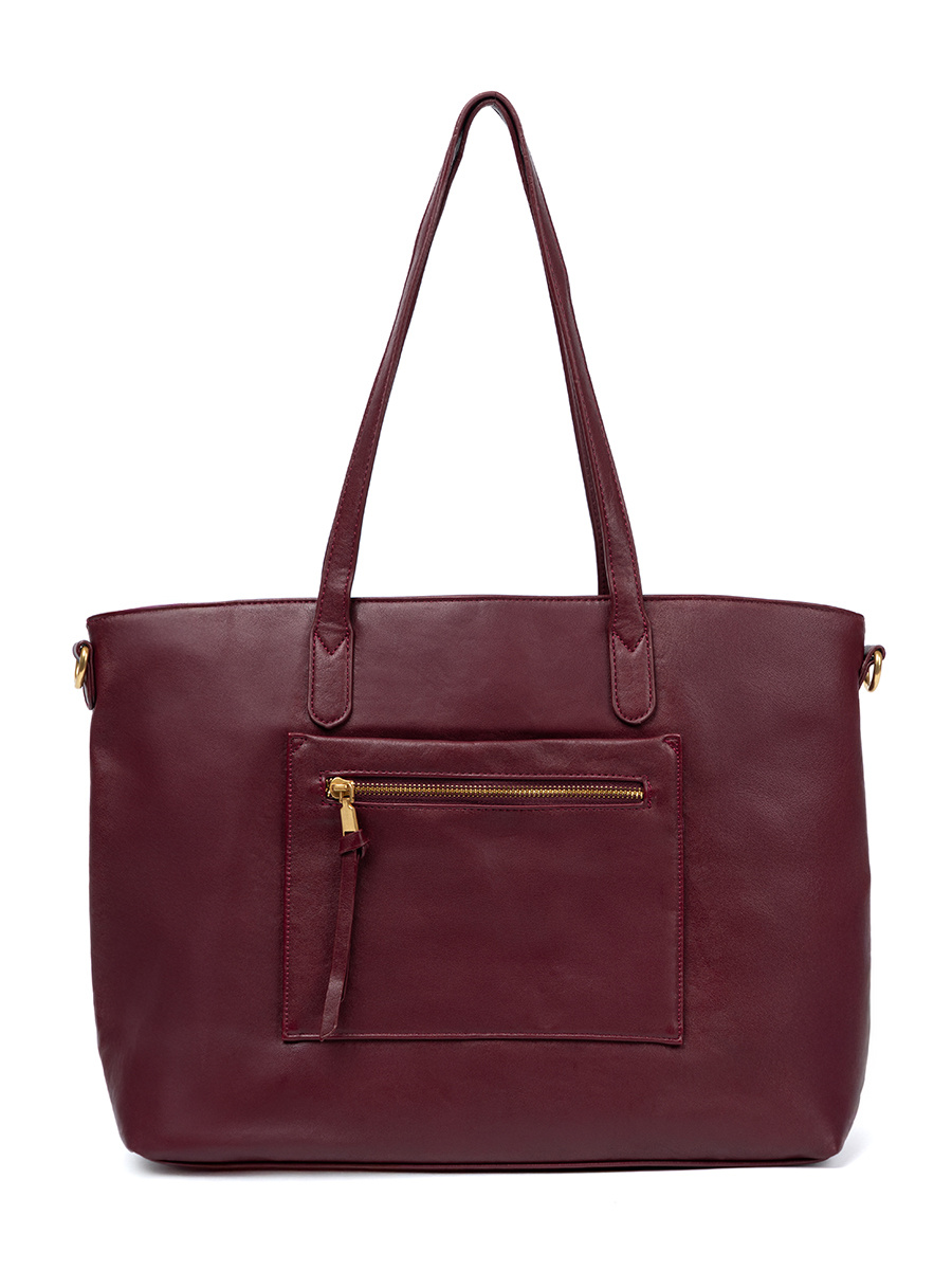 Shelvt Burgundy handbag with gold elements