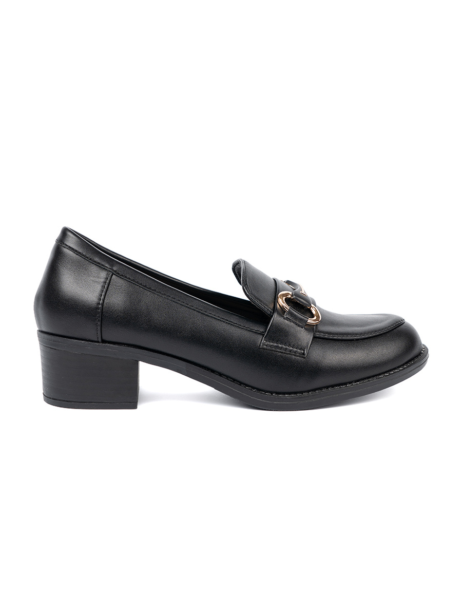 Shelvt Womens black shoes with an elegant buckle