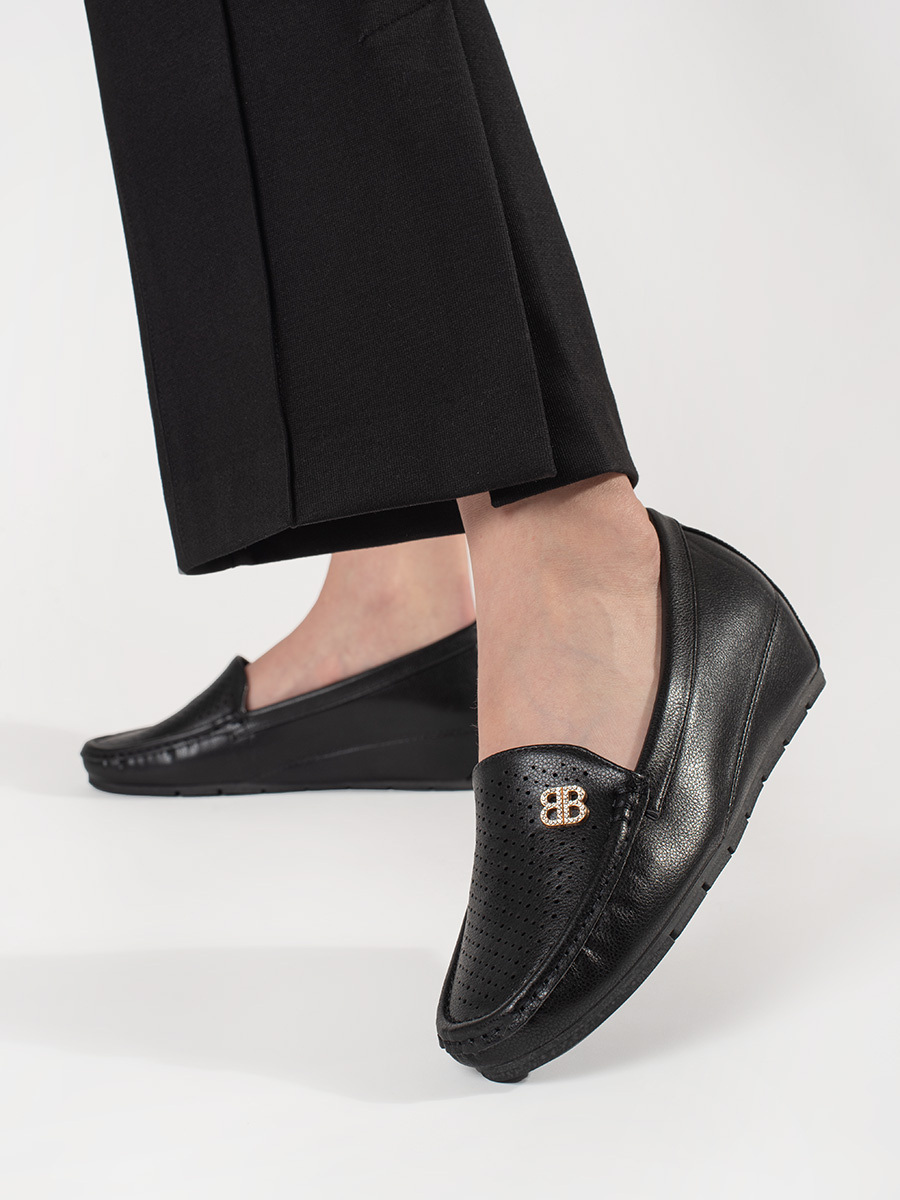 GOODIN Womens black shoes with a hidden wedge