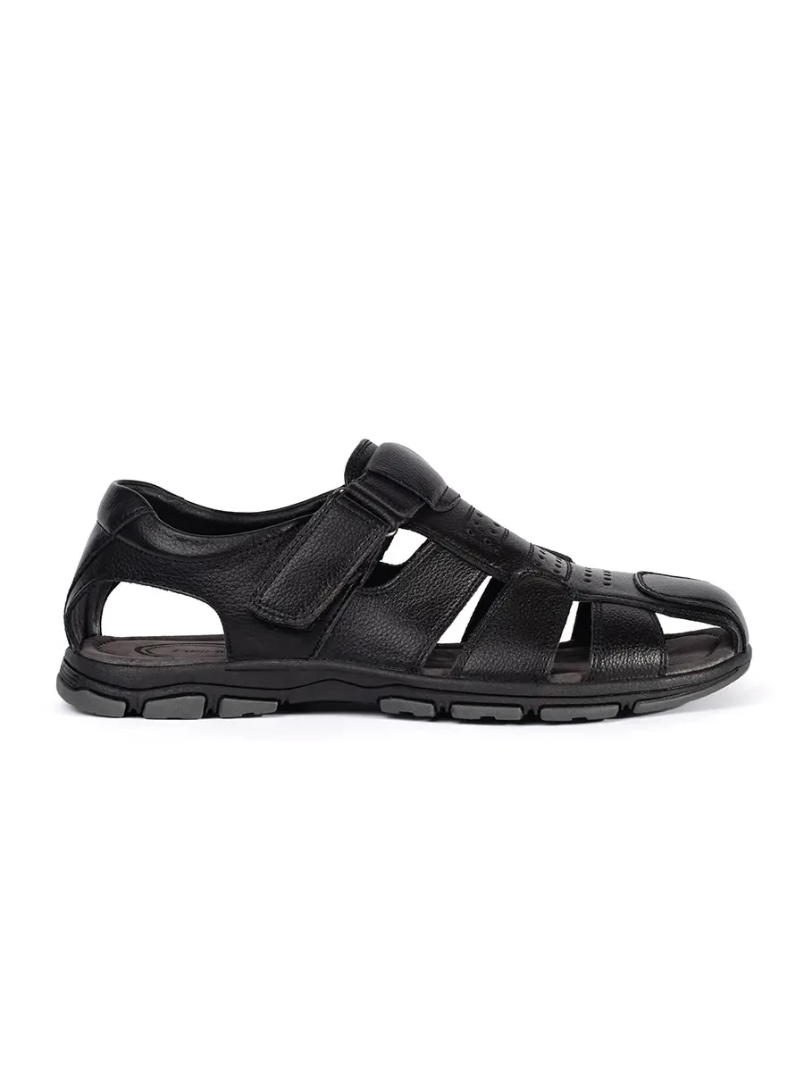 Shelvt Men's Black Sandals