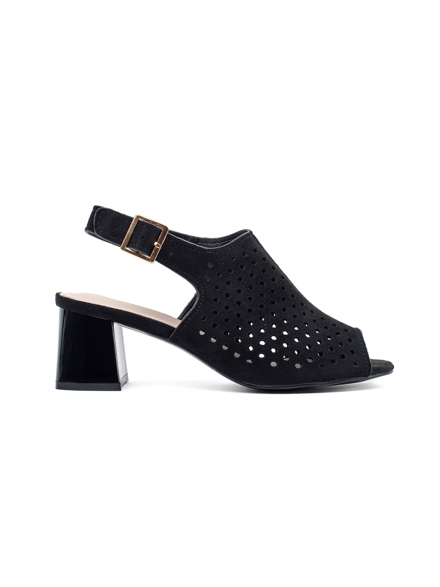 GOODIN Black suede heeled sandals
