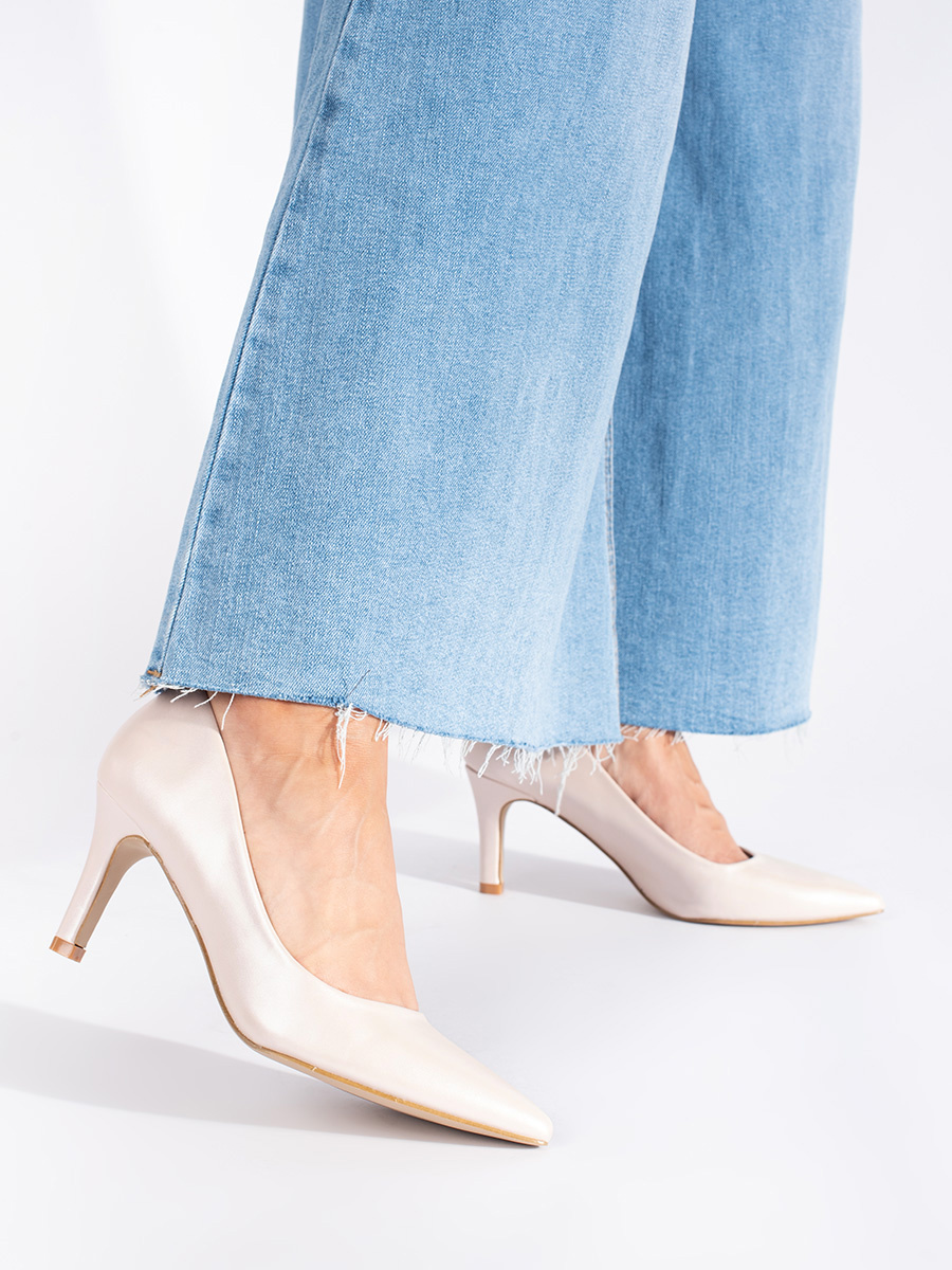 Shelvt Classic elegant pearl stiletto pumps