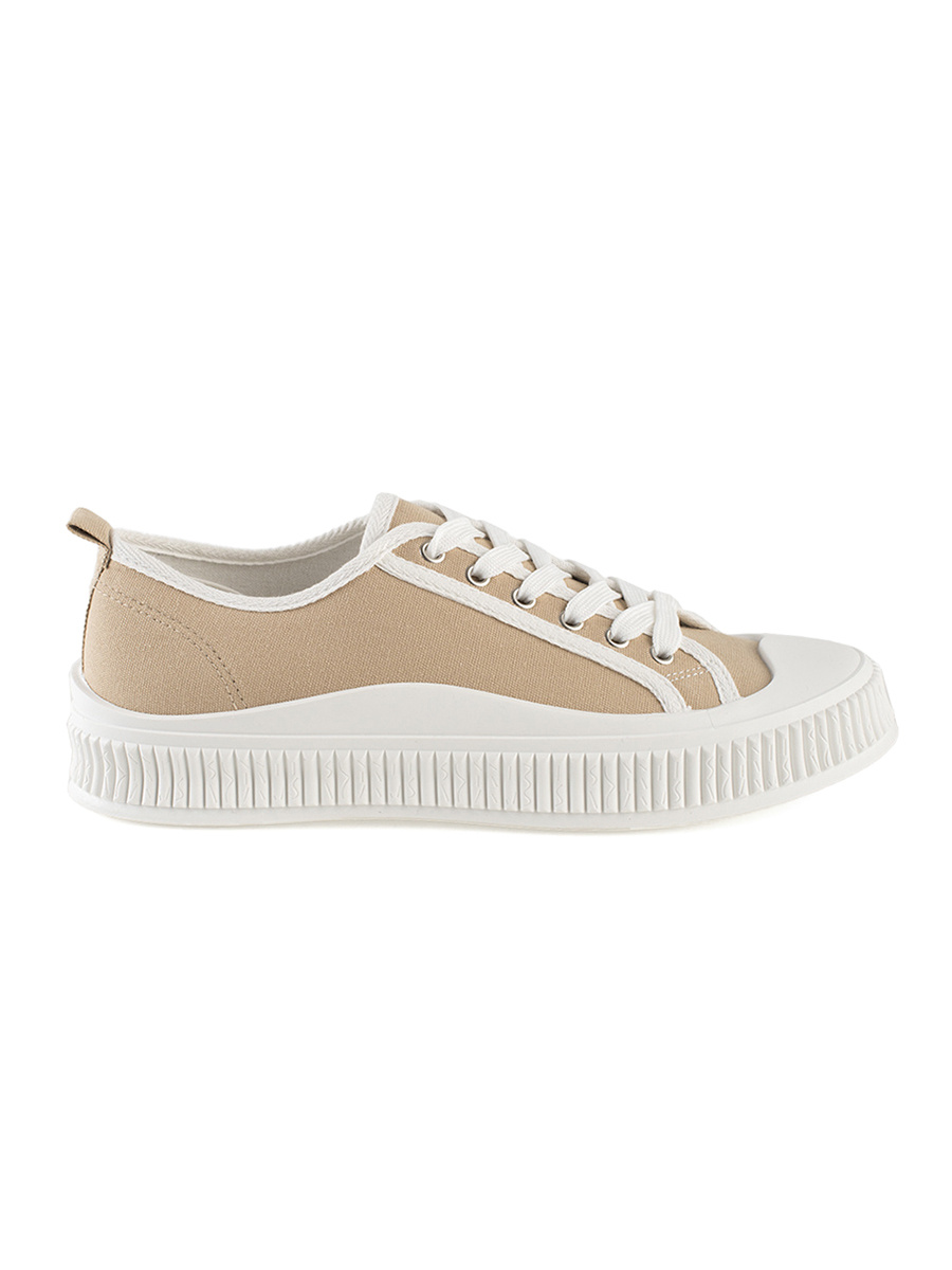 Shelvt Womens dark beige platform sneakers