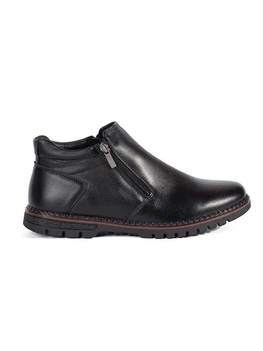 Shelvt Mens black insulated ankle boots