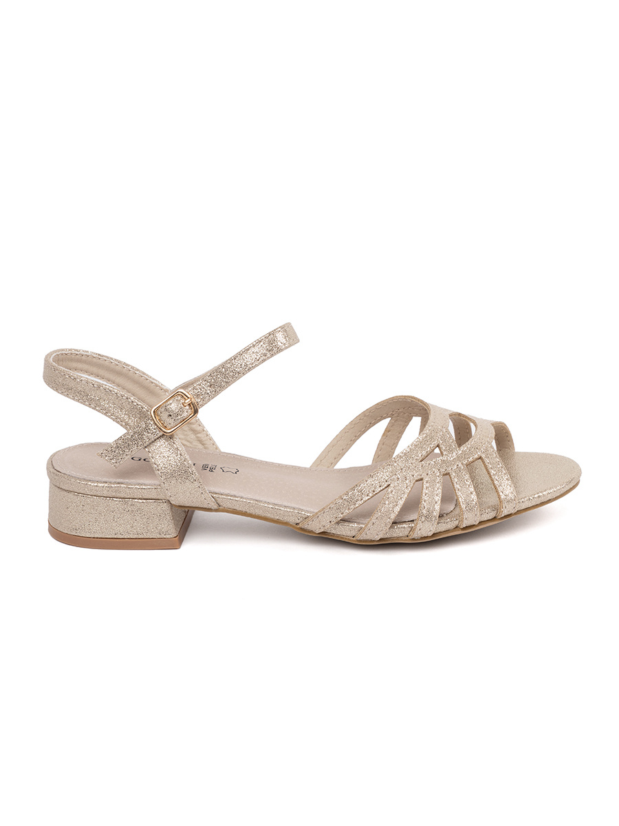 GOODIN Gold sandals with leather insole