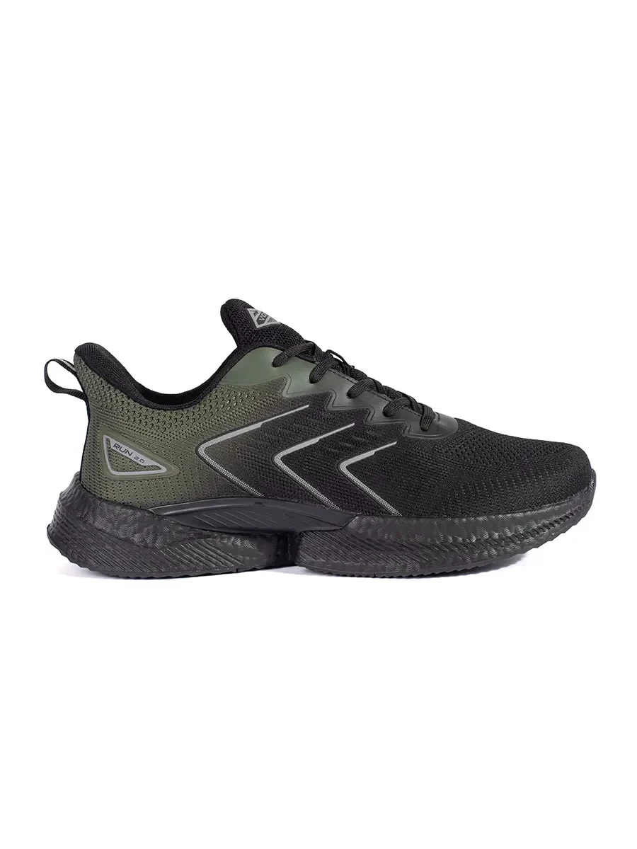 VICO Black and green lightweight lace-up trainers