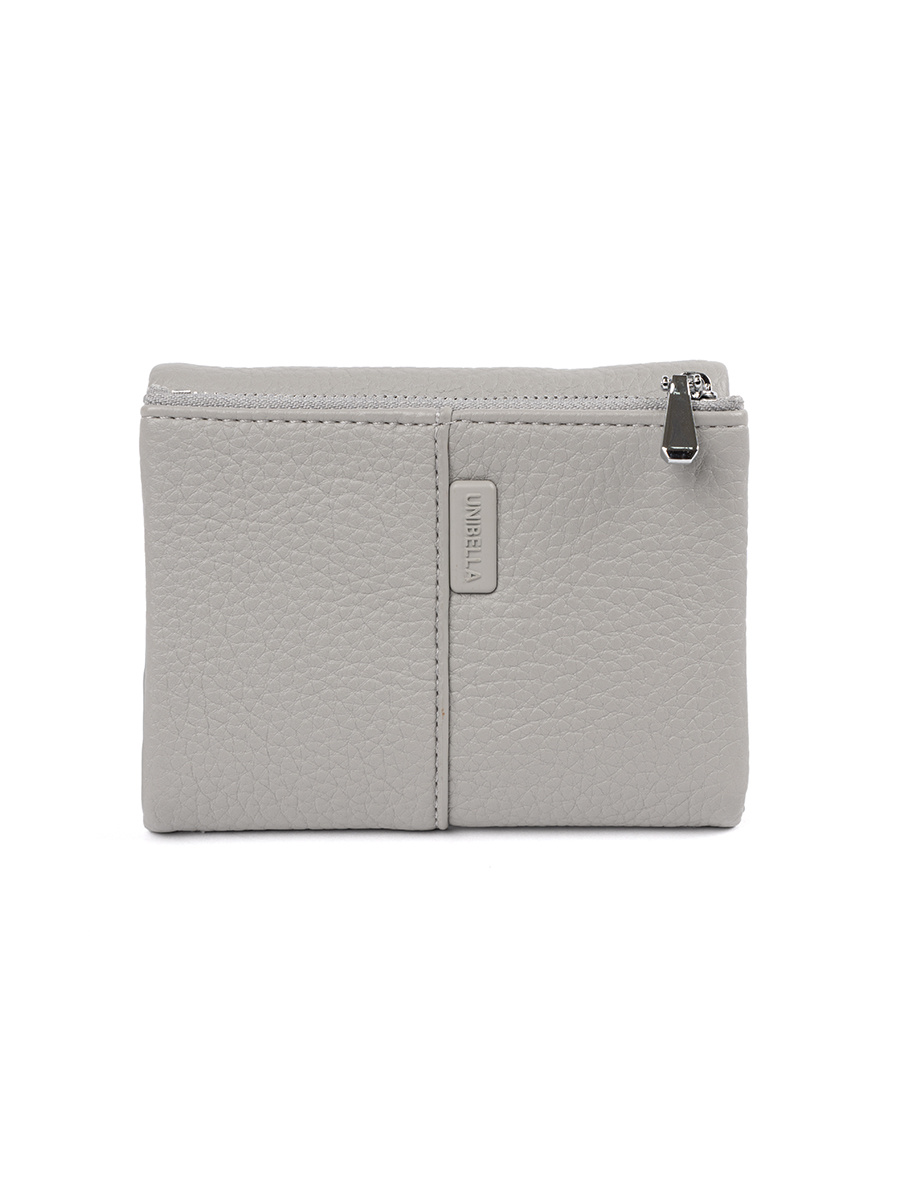 Shelvt Small gray womens faux leather wallet
