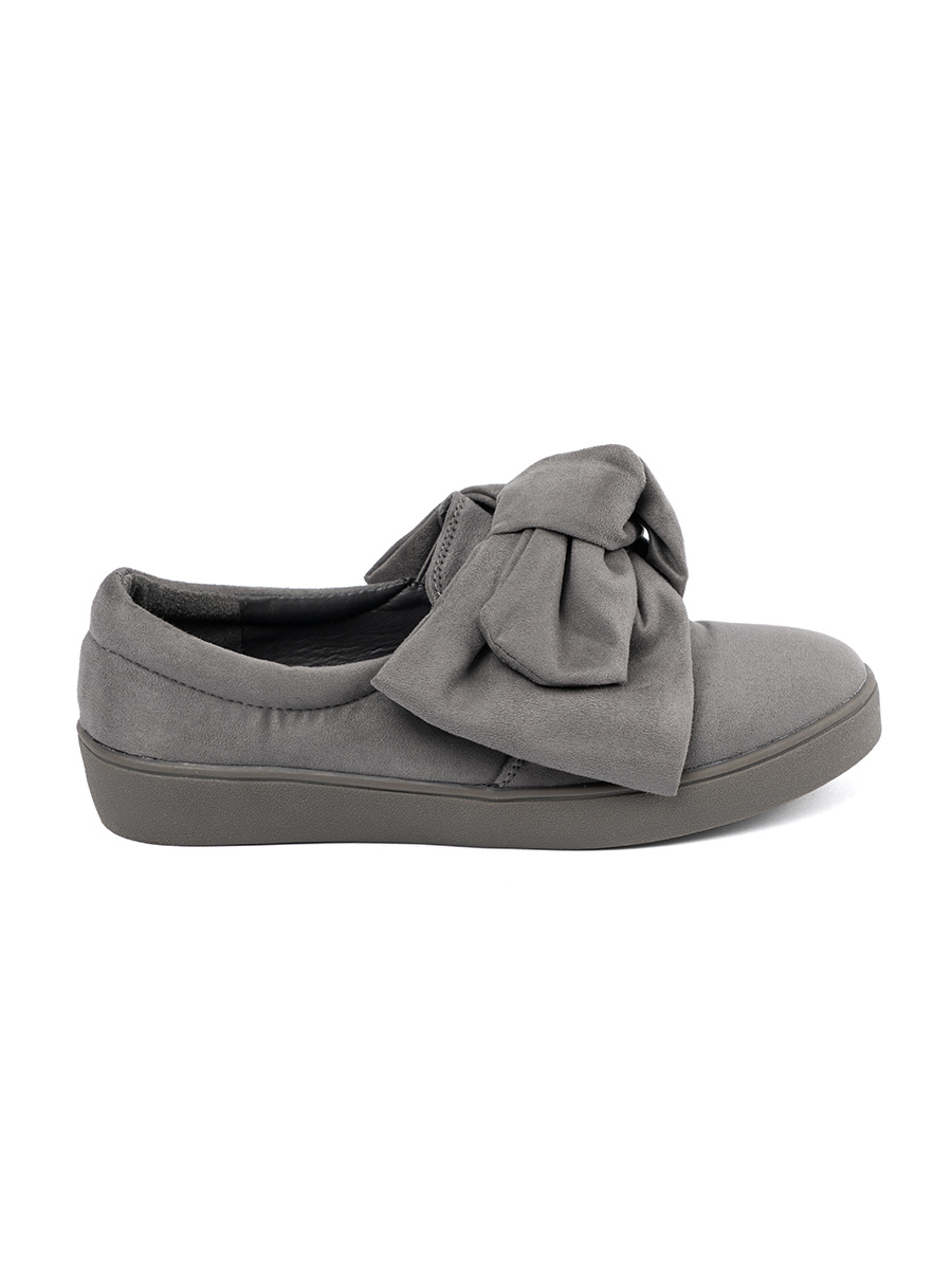 SEASTAR Grey slip-on sneakers with bow