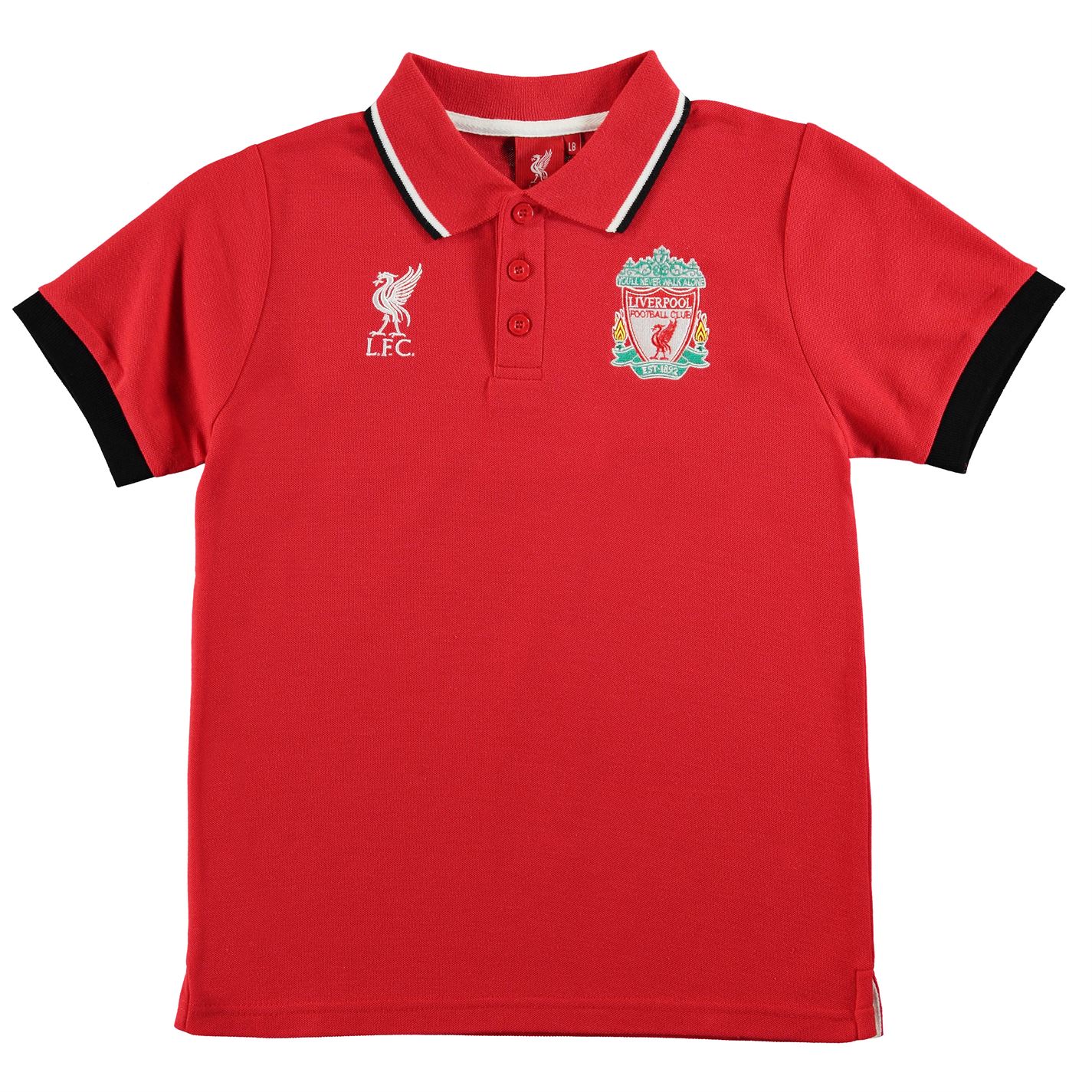 Source lab Liverpool Polo Shirt Homme Gents Football Tee Top à manches courtes bouton 