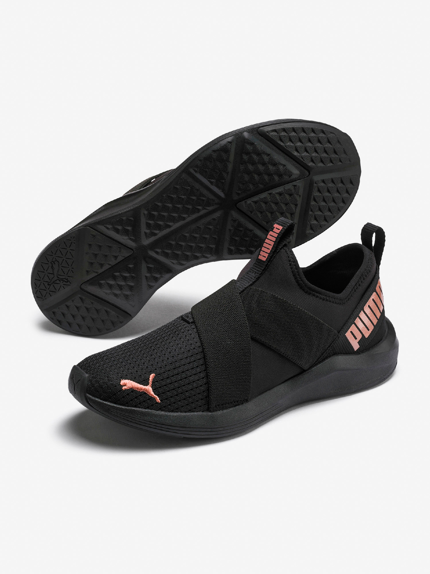 puma roma black suede