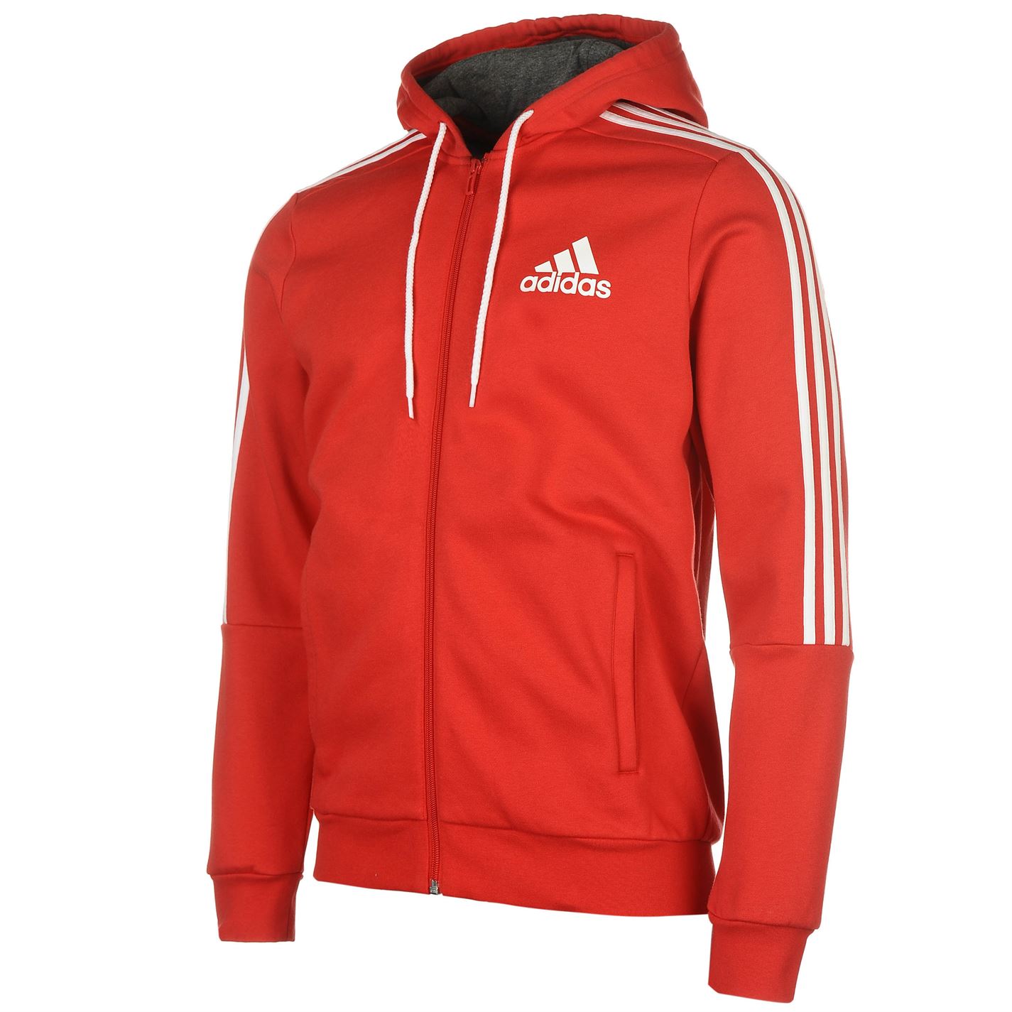 adidas 3 stripes zip through hoody mens