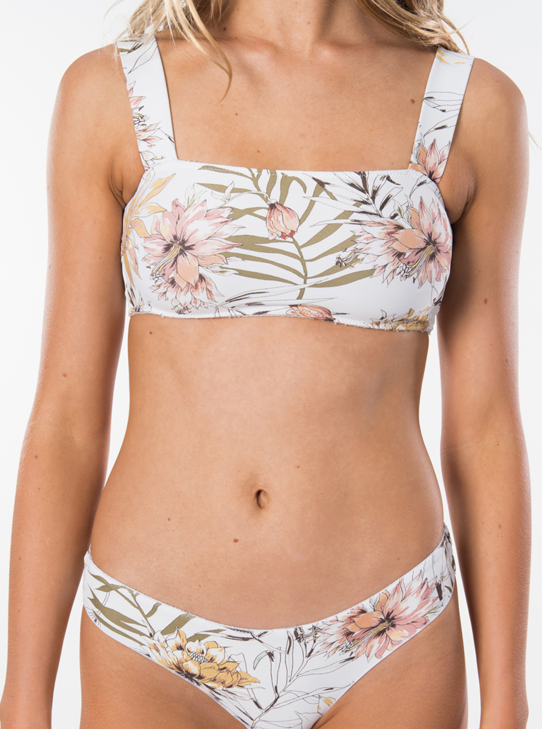 White Women's Floral Bottom Swimsuit Rip Curl