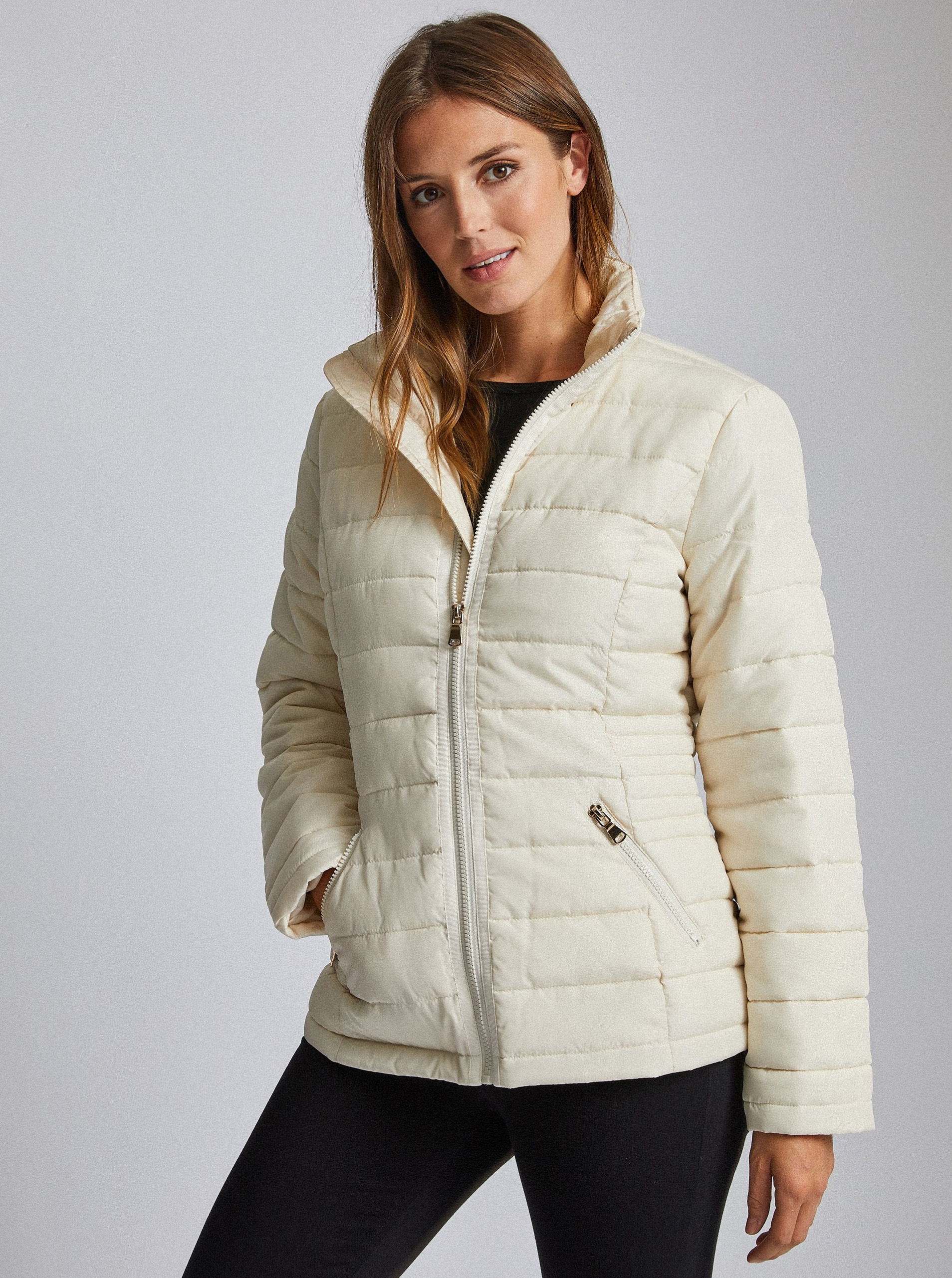 Dorothy Perkins Cream Quilted Winter Jacket