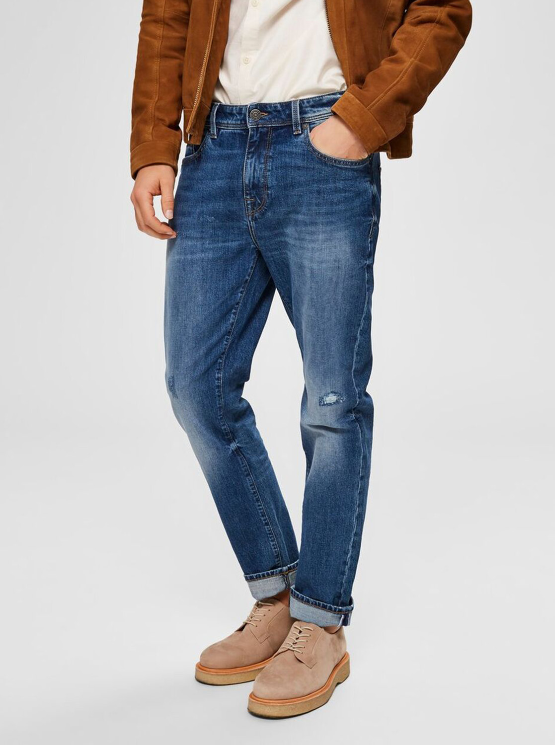 Blue Slim Fit Jeans Selected By Homme Leon