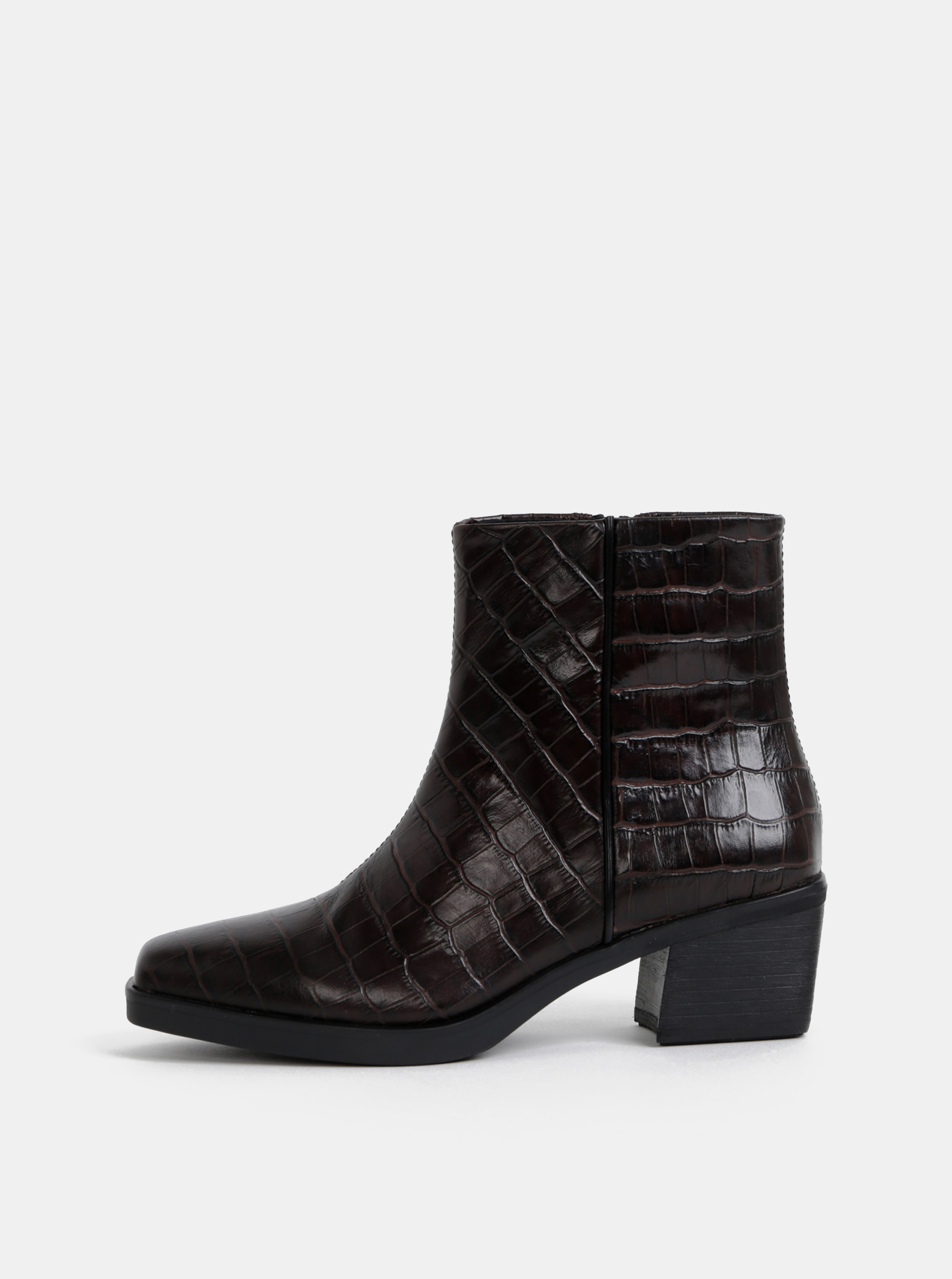 dark brown crocodile boots