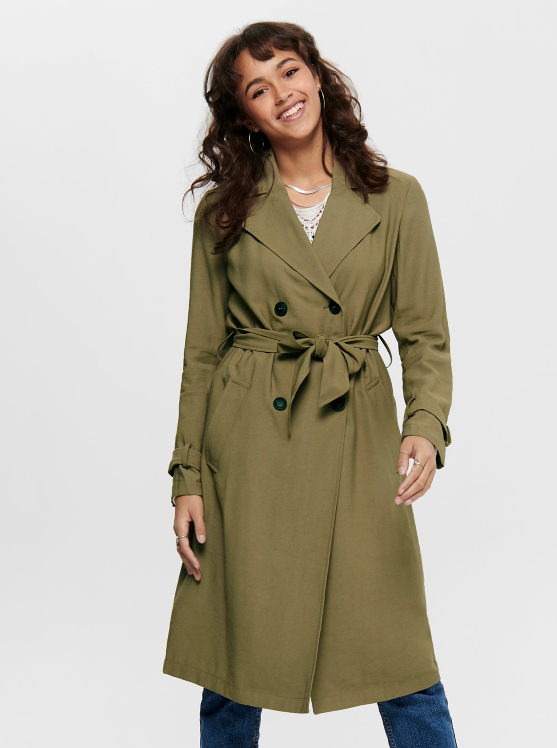 Khaki trench coat Jacqueline de Yong Arya