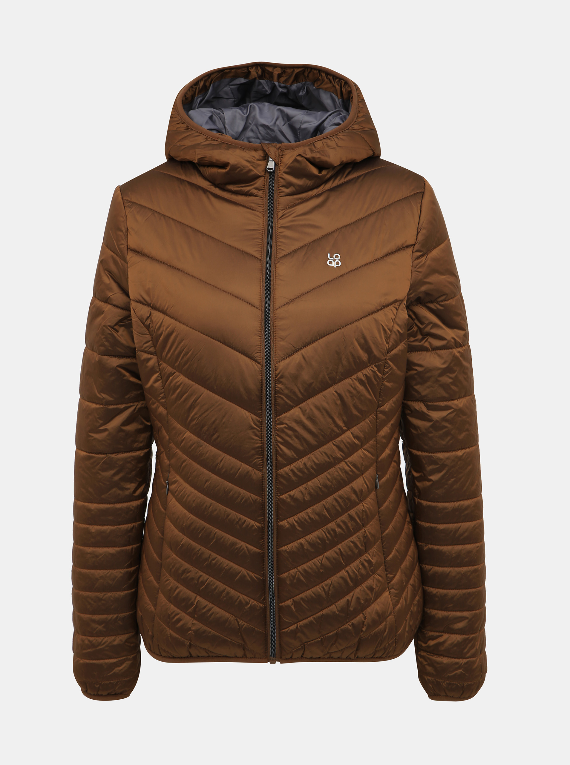 Brown women's quilted waterrepellent winter jacket LOAP Idiana