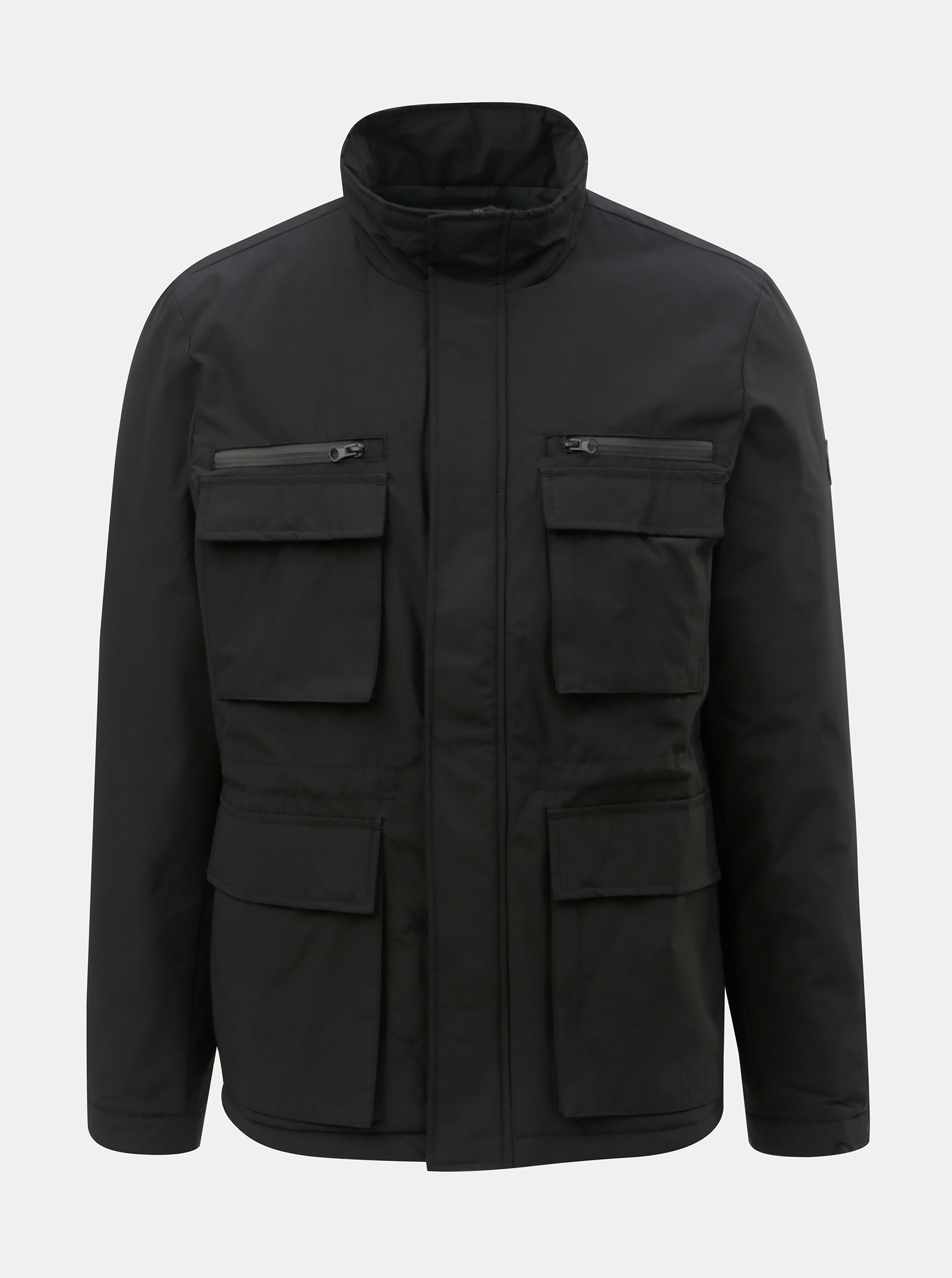 Levně Černá zimní bunda s kapsami Burton Menswear London