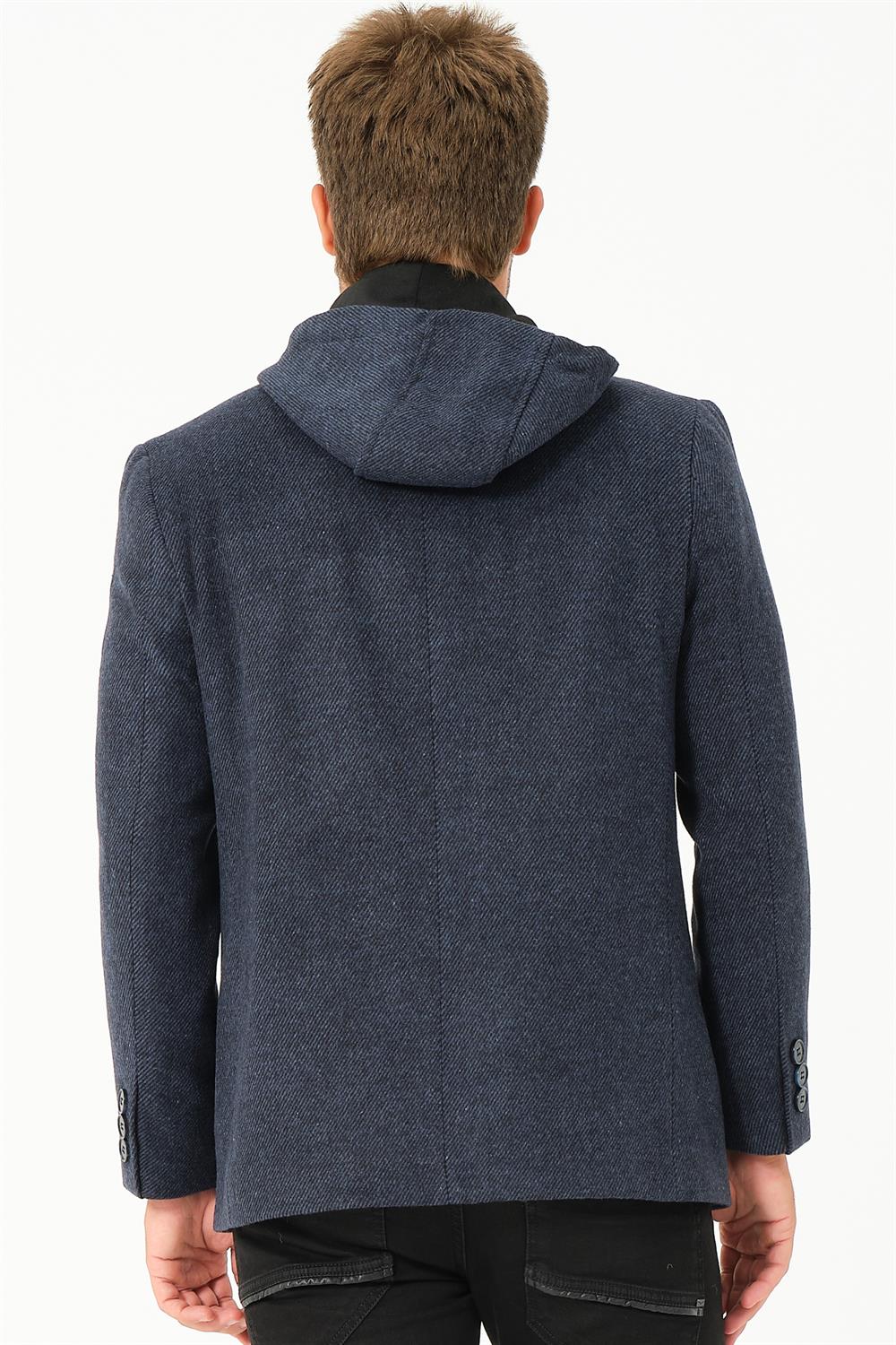 K7532 DEWBERRY MEN&#039;S COAT-DIAGONAL NAVY BLUE