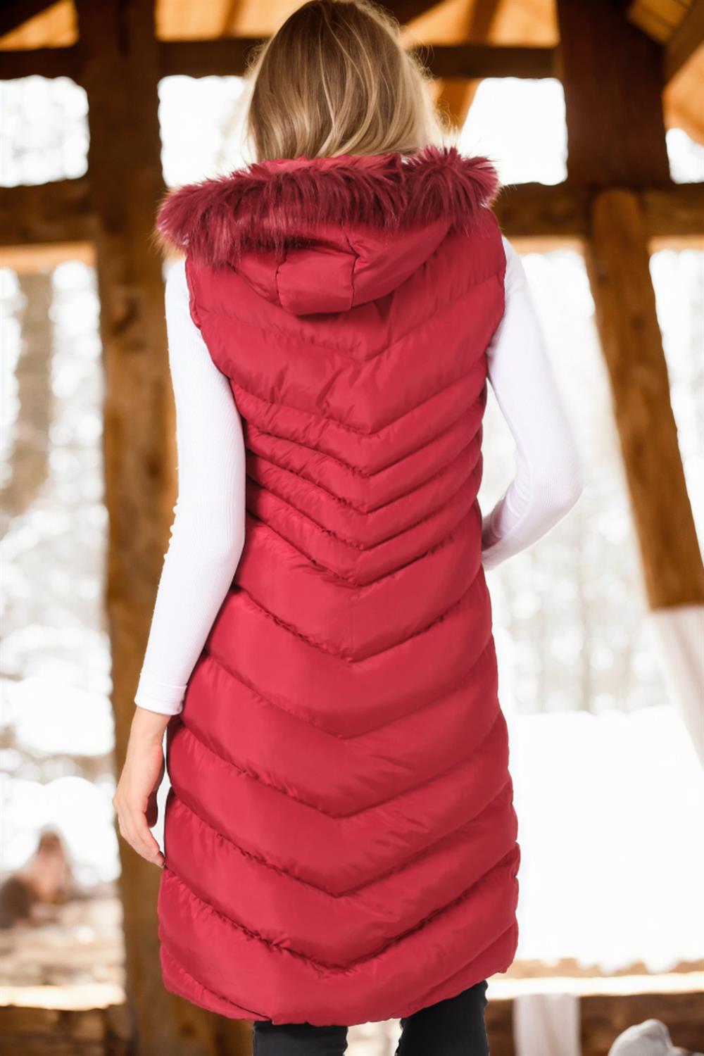 Z6725 DEWBERRY WOMEN'S VEST-PLAIN BURGUNDY
