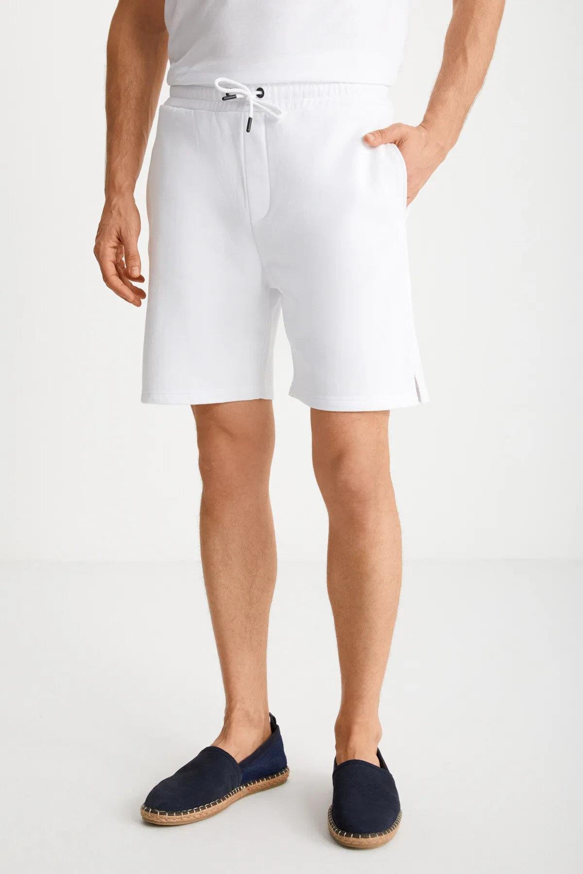 89749 Dewberry Mens Sport Style Pocket Shorts-WHITE