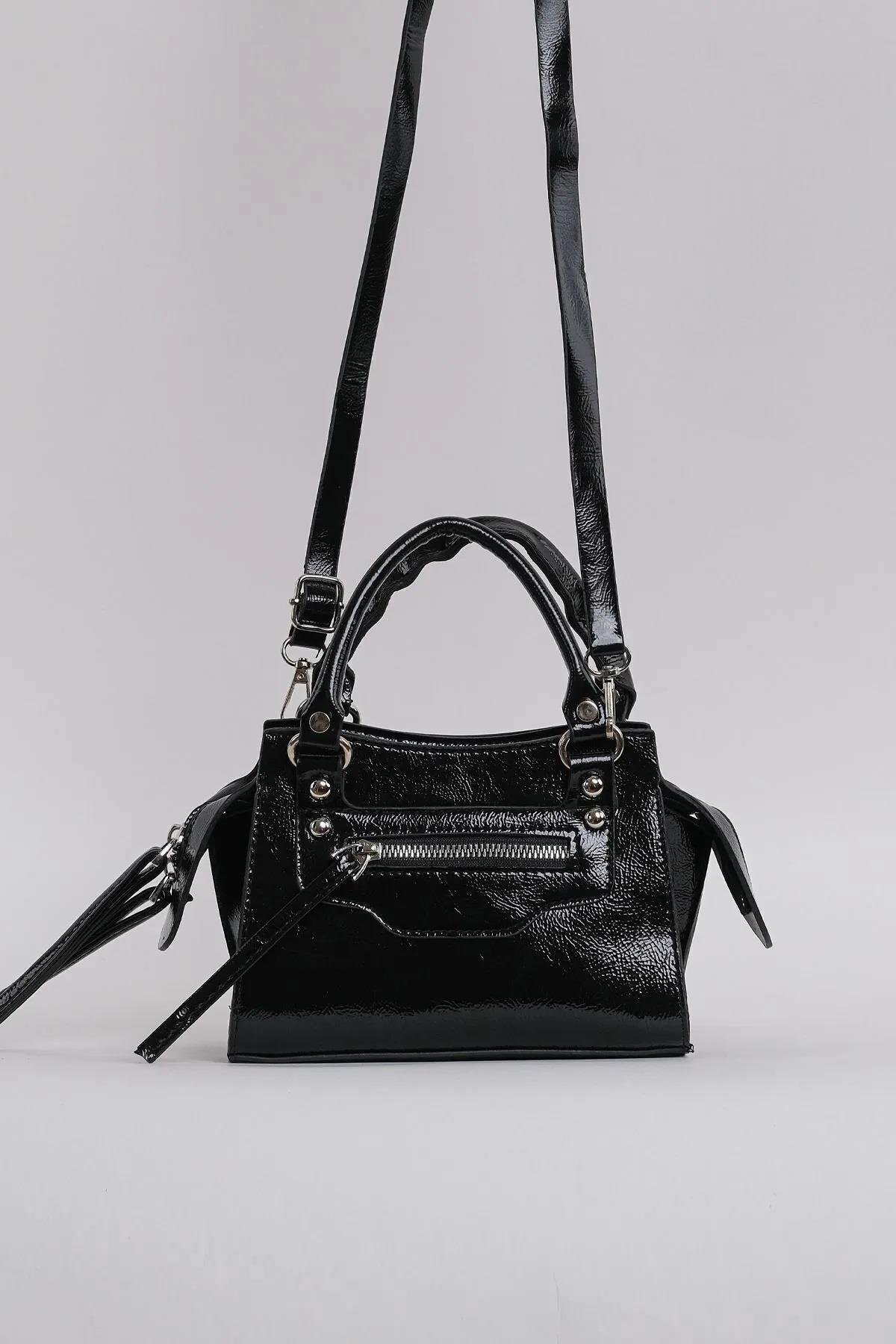 78224 Dewberry Womens Mini City Handbag and Shoulder Bag-BLACK