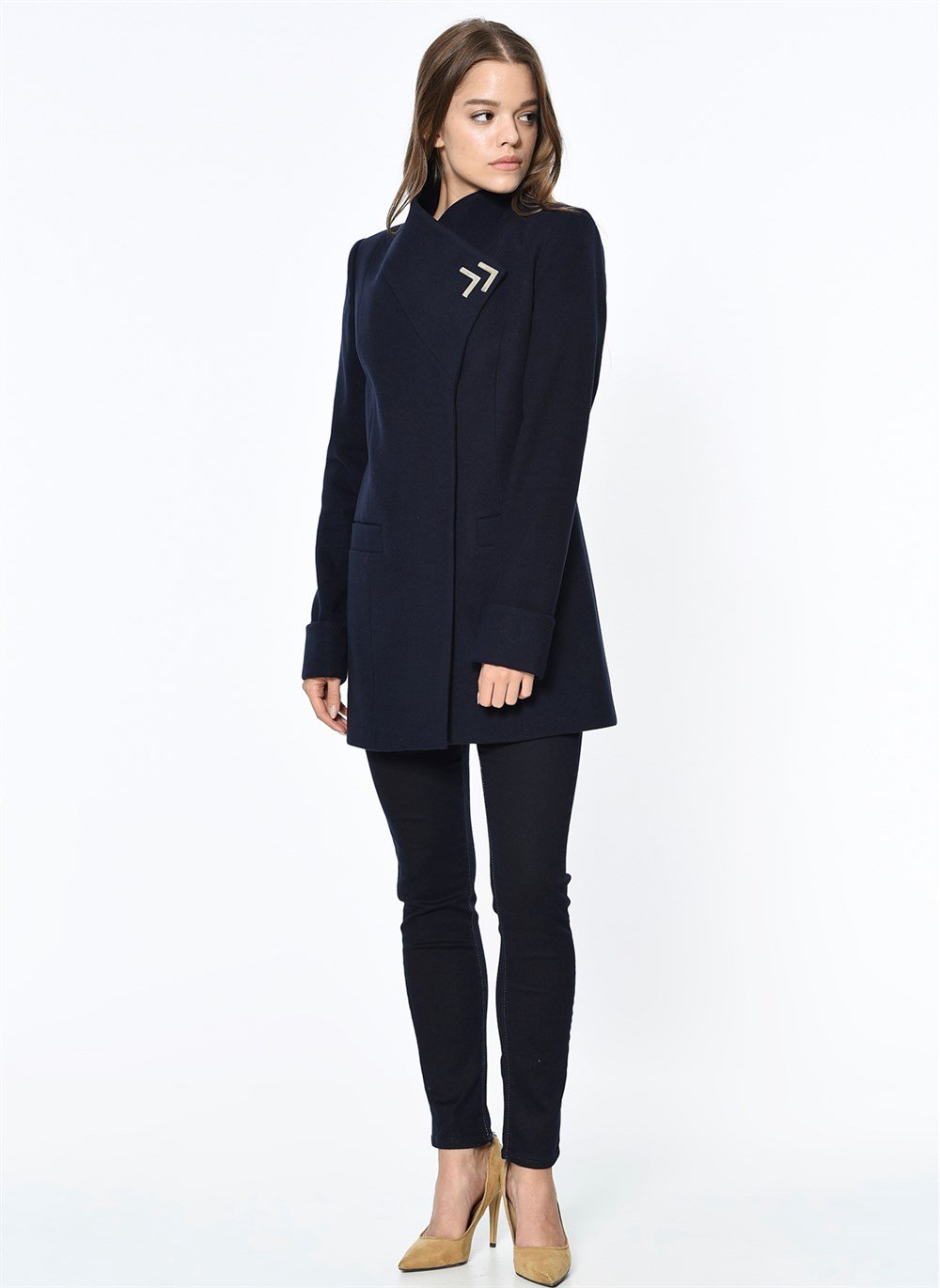 Z6634 DEWBERRY WOMEN'S COAT-NAVY BLUE