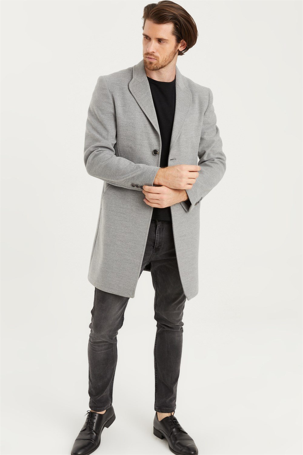 PLT8398 DEWBERRY MEN&#039;S COAT-GREY