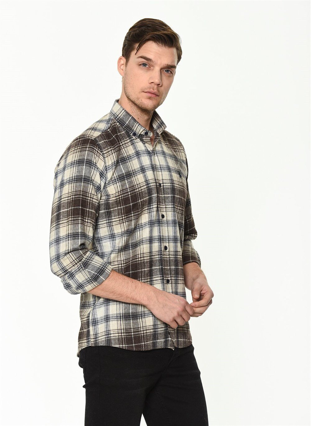 G702 DEWBERRY MEN'S SHIRT-COFFEE