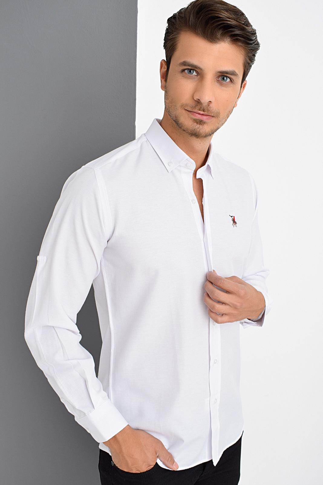 G974 DEWBERRY MEN'S SHIRT-WHITE